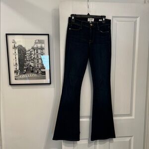 Frame Denim Dark Indigo Flare Jeans
